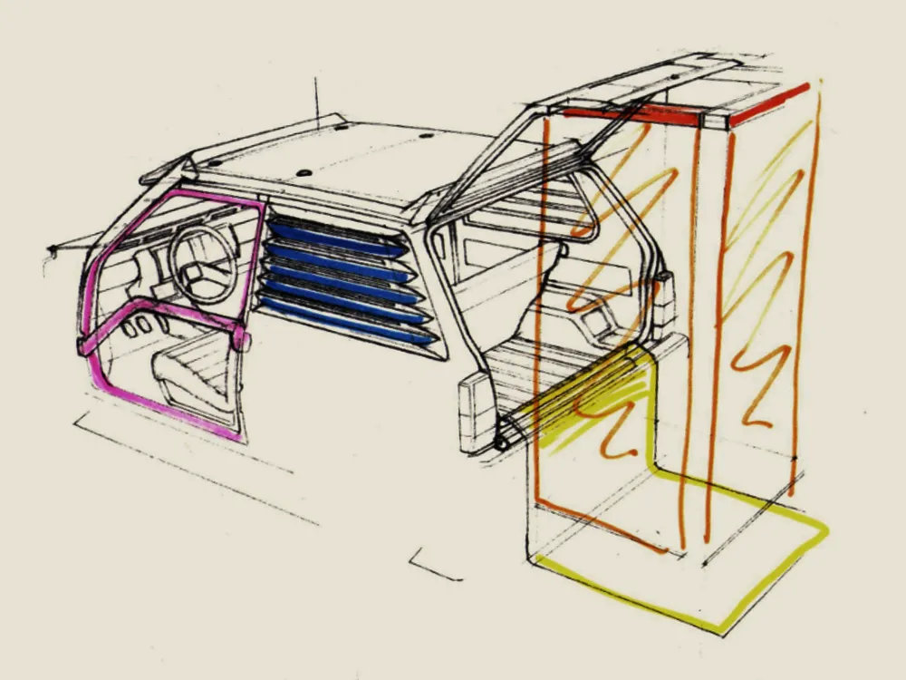 Fiat Panda prima serie, studio di accessori per funzioni specifiche, 1978