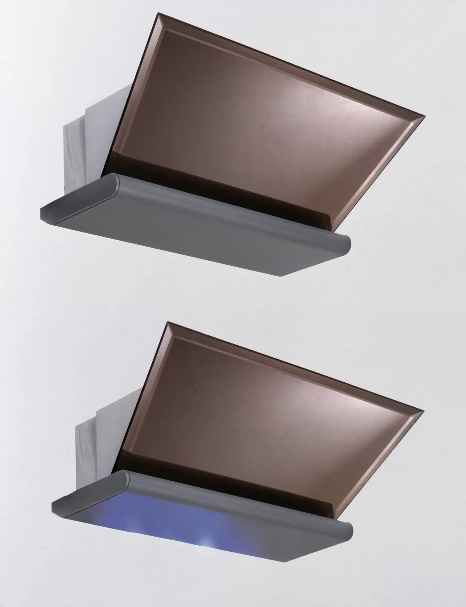 Due apparecchi Flap a parete con schermo bronzato inclinato, Ivela