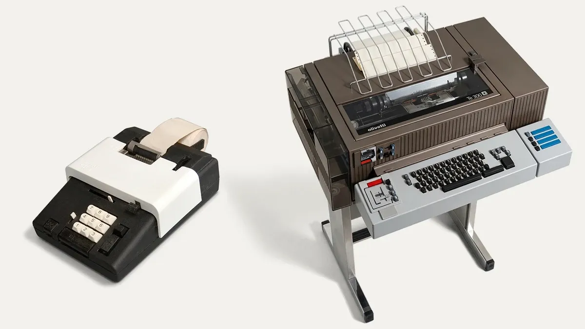 La calcolatrice Olivetti Divisumma e la telescrivente Olivetti TE300