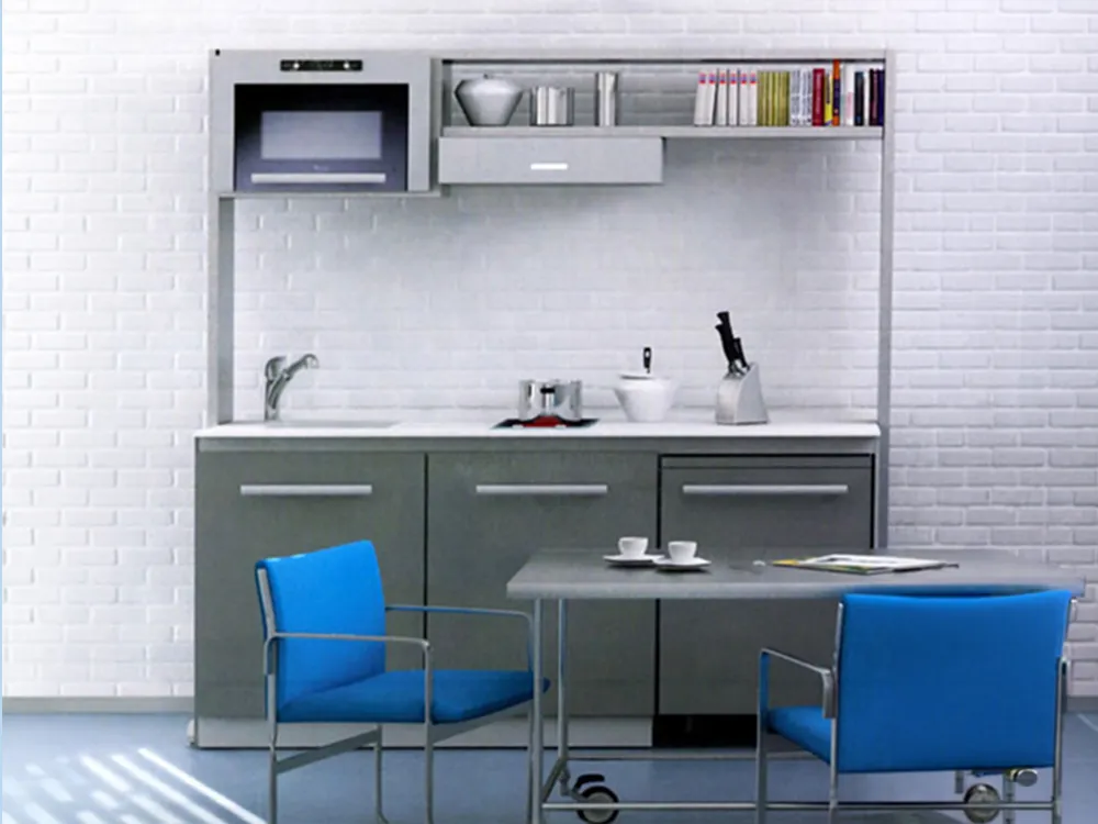 Mobile cucina Minimaxxi, compatto con moduli elettrodomestici liberamente configurabili di Whirlpool, 2006